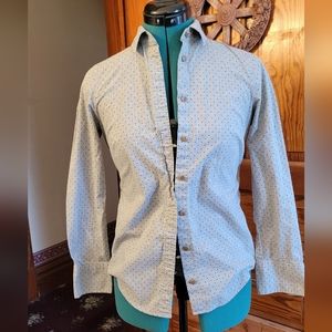 J. Crew Gray with Dots Button Down Shirt Size 0P
